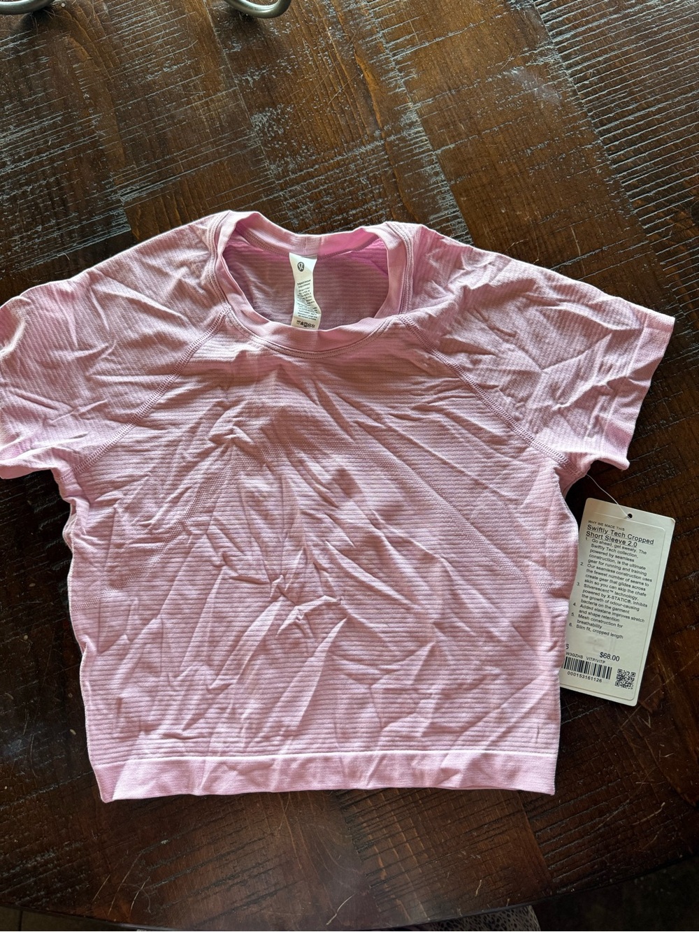 Lululemon Swiftly Tech Light Pink Crop Top